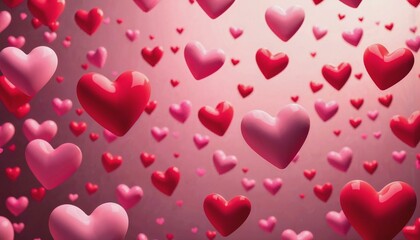 Conceptual artistic visualization of Valentine's Day with cascading hearts