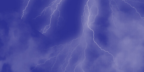 Blue lightning strike during an electrical storm. Lightning on the sky with stormy clouds. Cloudy, with a no-nonsense blue Rabbitohs. Thunderstorm and blue cloudy sky. Changing conditions. 