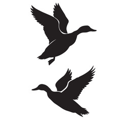 set of duck silhouettes
