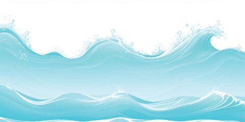 Soft and Serene Watercolor Ocean Wave Background in Subtle Blue and Green Hues, Perfect for Use in Abstract Graphic Design, Water-Themed Projects, and Peaceful Artworks.
