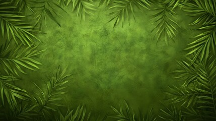 Lush Green Tropical Background with Vibrant Leaf Patterns