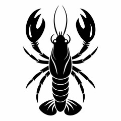 Lobster vector silhouette black design white background