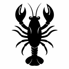 Lobster vector silhouette black design white background
