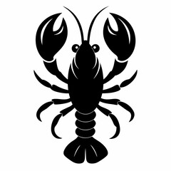 Lobster vector silhouette black design white background