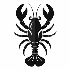 Lobster vector silhouette black design white background