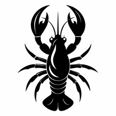 Lobster vector silhouette black design white background