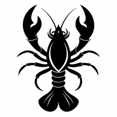 Lobster vector silhouette black design white background