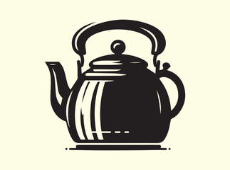Minimalist Teapot Silhouette Design