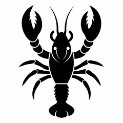 Lobster vector silhouette black design white background