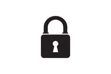 security lock icon vector silhouette isolated in white background