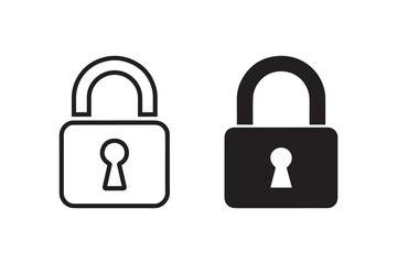 security lock icon vector silhouette isolated in white background