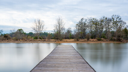 long exposure pier over water