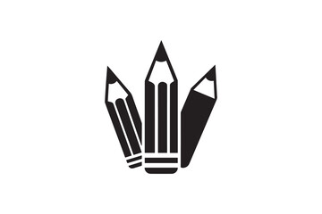 pencil icon vector silhouette isolated in white background