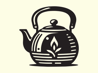 Elegant Teapot Silhouette Illustration
