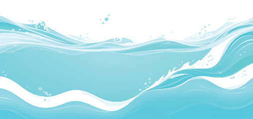 Tranquil Water Wave Background Featuring a Beautiful Watercolor Texture in Soft Shades of Blue and Green, Perfect for Elegant and Calm Ocean-Themed Visual Design Work.
