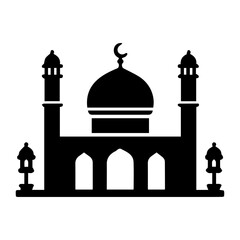 black simple islamic Ramadhan and lantern