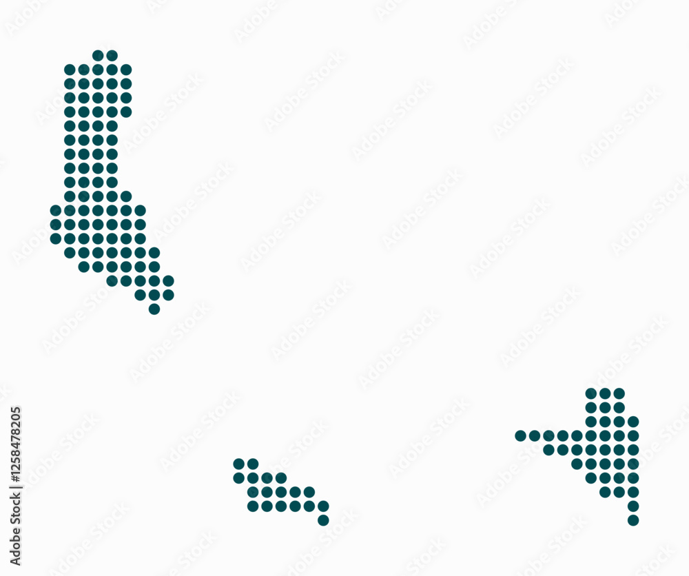 Aufkleber comoros dotted map. digital style map of the country on white background. comoros shape with circle 