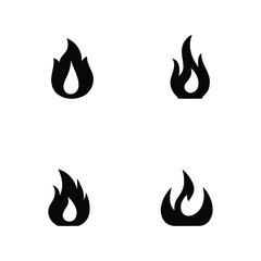 Blaze and Flames Icons – Flat Fire Symbol Collection