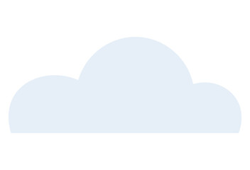 Minimalistic cloud silhouette in pastel blue. Ideal for weather, technology, networking, storage, creativity, dreaming, nature. Modern flat color icon