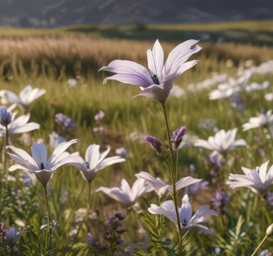 Fallugia paradoxa flowers blooming on the prairie , nature, wildflowers