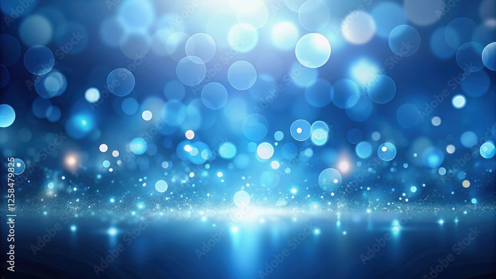 Aufkleber abstract blue sparkle background with glowing bokeh lights