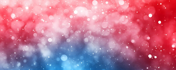 Fototapeta premium Abstract Red and Blue Bokeh Background with Sparkling Lights and Glowing Particles