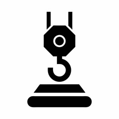 Minimalist Crane Hook Icon for Industrial and Construction Branding.