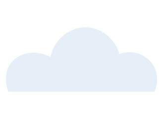 Light blue cloud shape with smooth curves evoking simplicity, nature, and technology. Ideal for data storage, weather forecast, cloud computing, minimalistic design, communication, nature themes