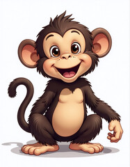 monkey on white background