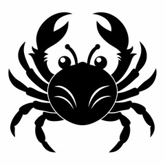 Crab vector silhouette black design white background