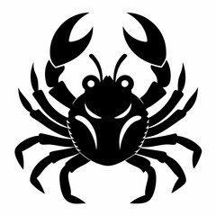 Crab vector silhouette black design white background