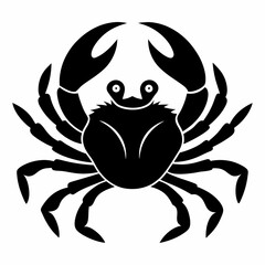 Crab vector silhouette black design white background
