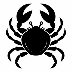 Crab vector silhouette black design white background