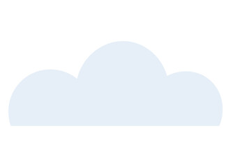 Illustrated blue cloud with soft rounded edges. Ideal for technology, weather, nature, storage, networking innovation simplicity. Flat color icon. Line metaphor. Simple line icons