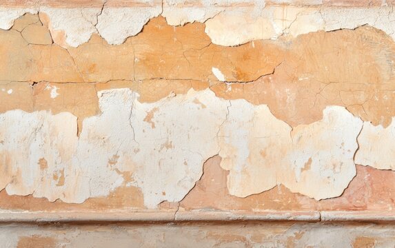 A worn out Renaissance fresco background in earthy terracotta with soft brushstrokes