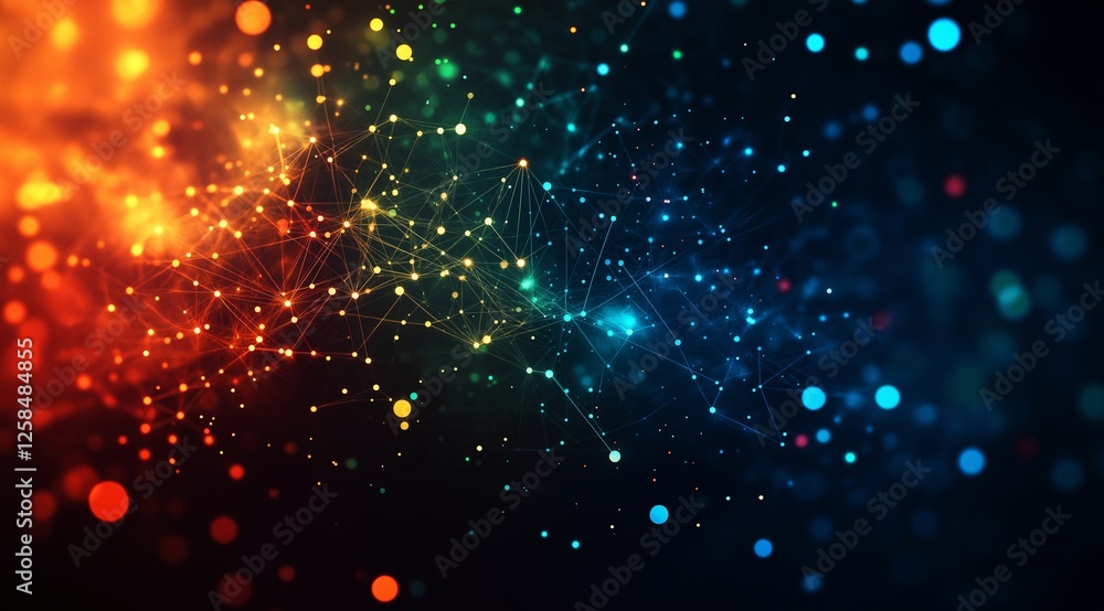 Poster a beauty futuristic abstract background in a high-tech style. shining lines and patterns resembling 