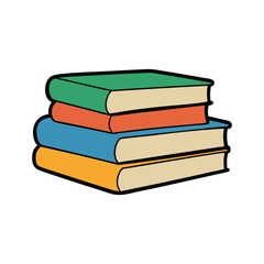 stack of books isolated on white