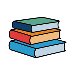 stack of books isolated on white