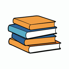 stack of books isolated on white