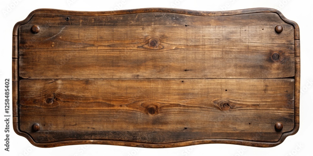 Aufkleber rustic wooden signboard with decorative edging, perfect for adding a vintage touch to your design