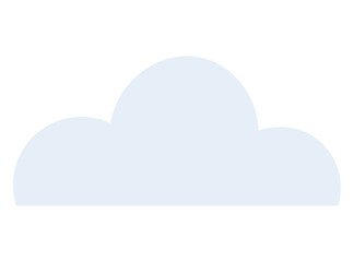 Flat, simple cloud with rounded edges. Ideal for weather forecast, technology, networking, data storage, creativity, simplicity environment themes. Flat color icon