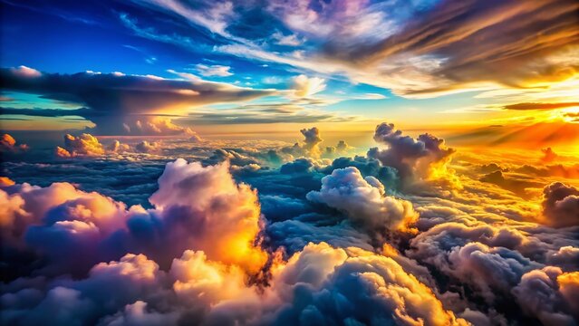 Unique Patchwork Cloud Texture Aerial Photography Wallpaper