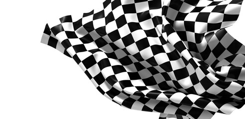 Obraz premium The checkered flag waves signaling victory