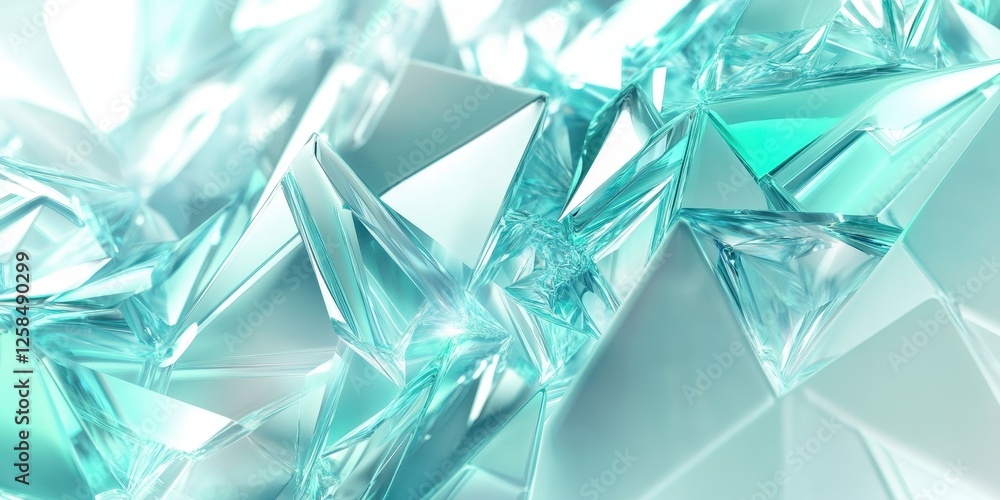 Poster intricate ice crystal formation revealing angular symmetry pattern