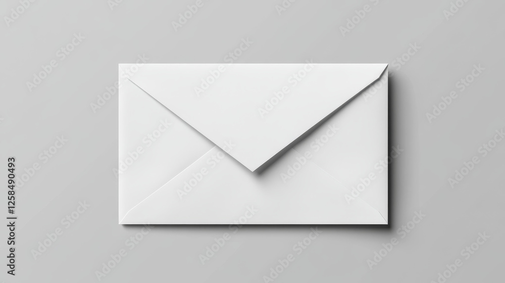 Poster white open and closed blank letter envelop mockup. 3d realistic design of paper mail mock up. isolat