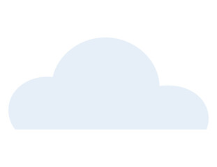 Simplistic design of a round-edged light blue cloud. Ideal for weather, technology, digital storage, cloud computing, connectivity, minimalism, and education. Flat color icon