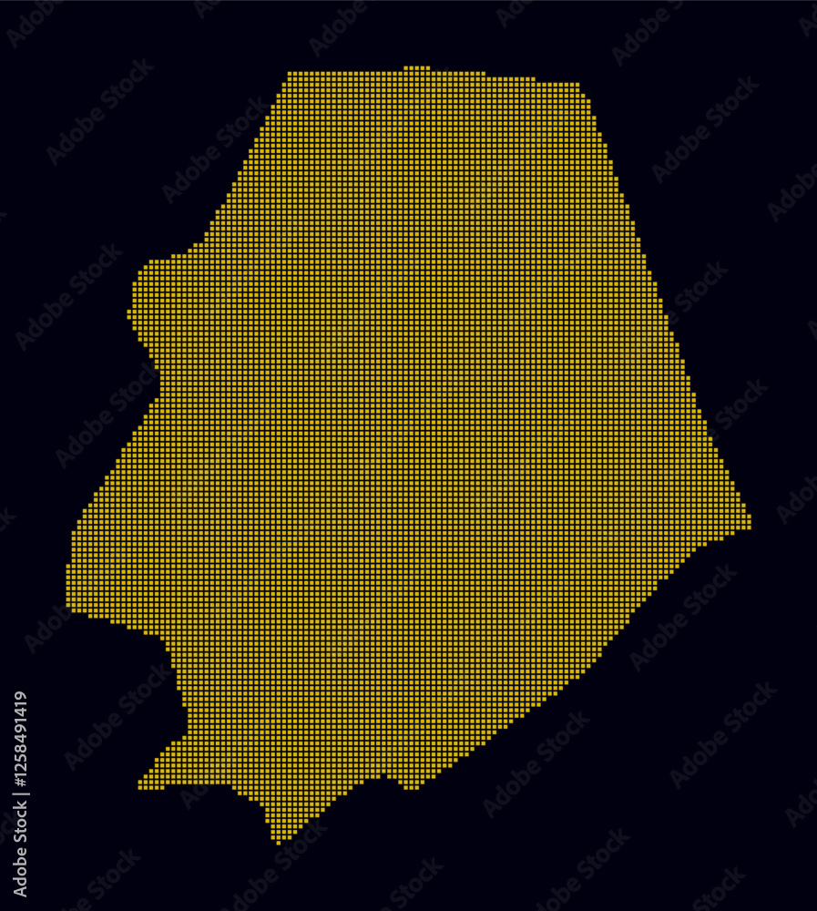 Aufkleber niue dotted map. digital style map of the country on dark background. niue shape with square dots. c