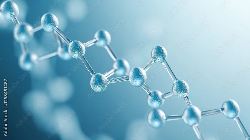 Poster intricate molecular structure visualization with interconnecting spheres