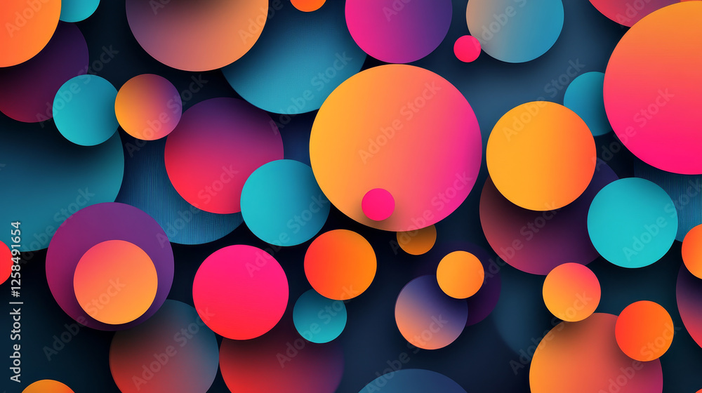 Poster set of abstract template banner with color circles