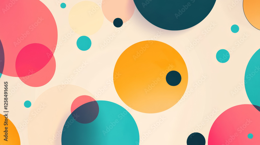 Poster set of abstract template banner with color circles
